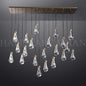 xinyue Raindrop Glass Linear Chandelier 72"
