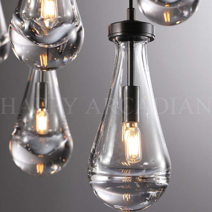 xinyue Lighting Raindrop Round Chandelier Glass Chandelier 36",13-Lights