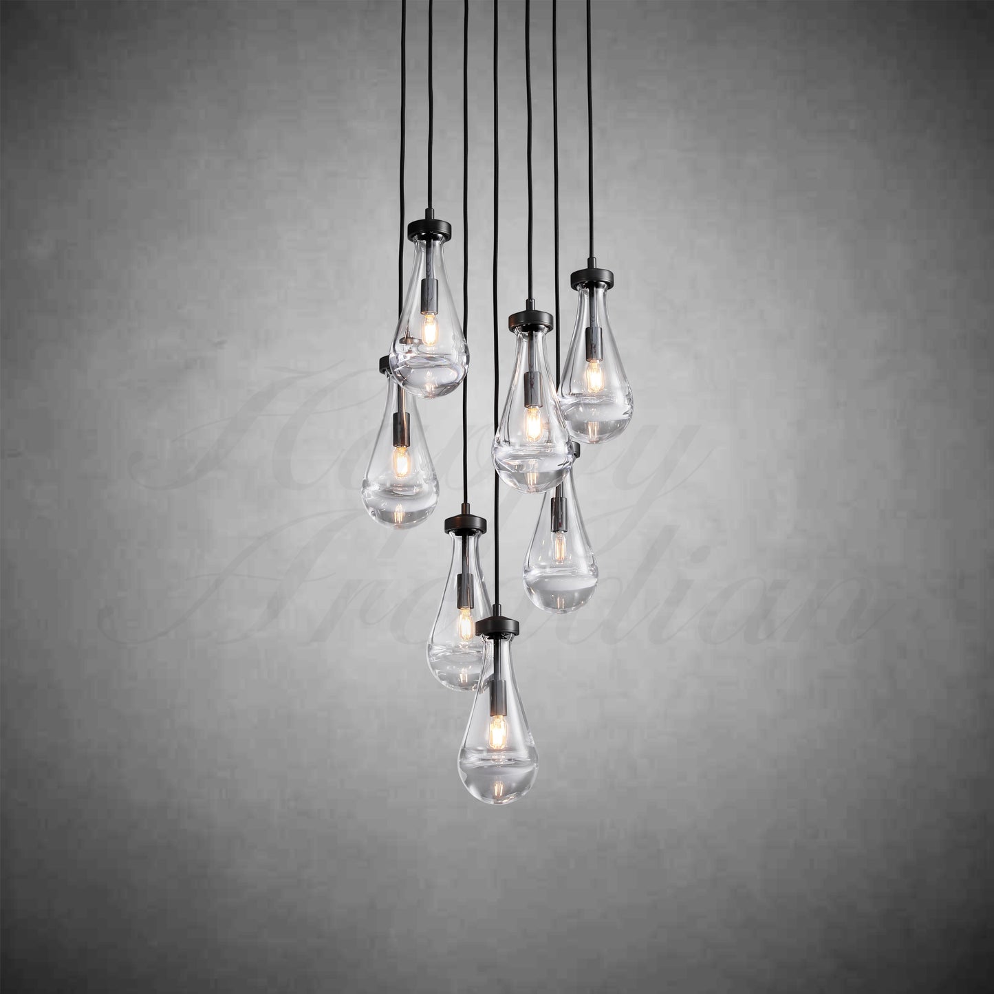 xinyue Lighting  Raindrop Glass Round Chandelier 18"
