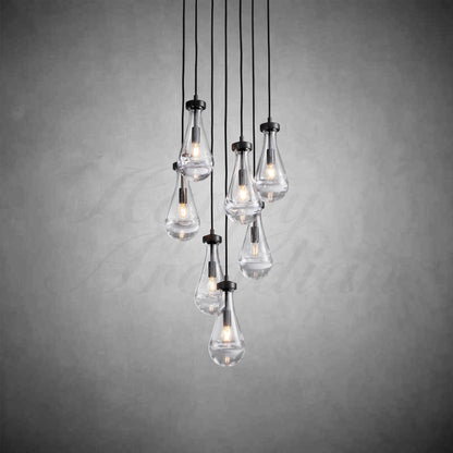 xinyue Lighting  Raindrop Glass Round Chandelier 18"