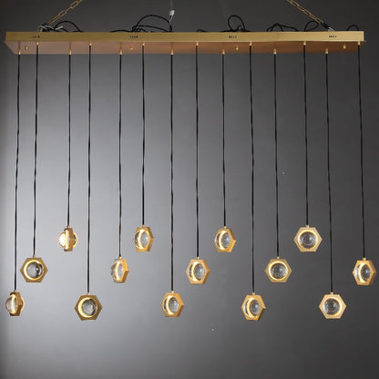 Celestra Crystal Ball Linear Chandelier 54" W 72''W