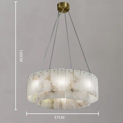 Arlene Alabaster 2-Tier Round Chandelier Lighting