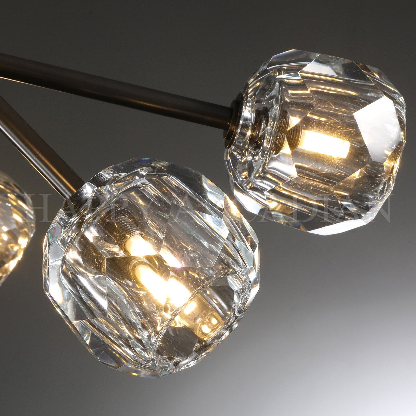 XINYUE Bola De Clear Crystal Round Chandelier 48"