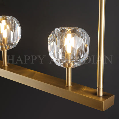 xinyue Bola De Clear Cristal Linear Chandelier 48"