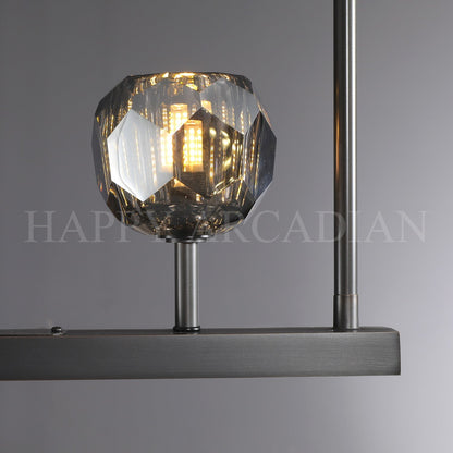 xinyue Bola De Smoke Glass Linear Chandelier 48" for Living room