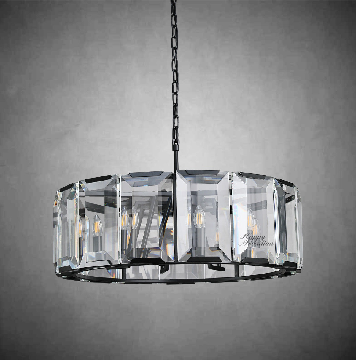 xinyue Lighting Crystal Round Chandelier for Living Room Bedroom Dining Room