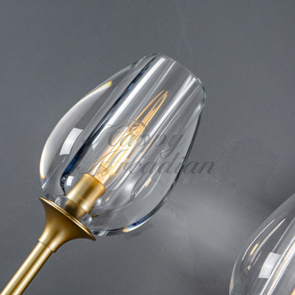 Harper Tulpe Modern 2 Light Glass Wall Light Fixture