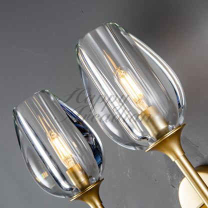 Harper Tulpe Modern 2 Light Glass Wall Light Fixture
