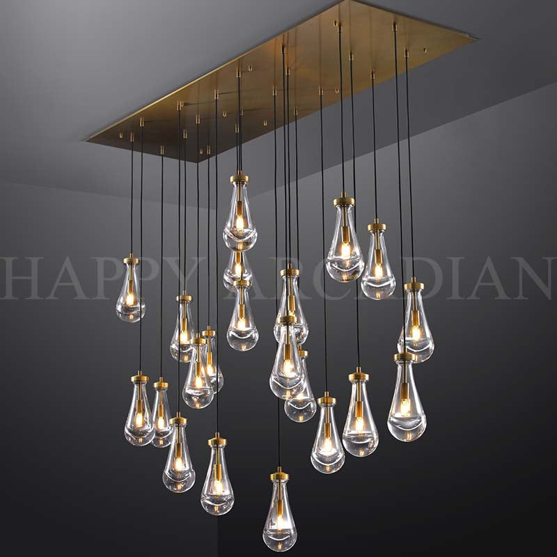 xinyue Raindrop Glass Linear Chandelier 72"
