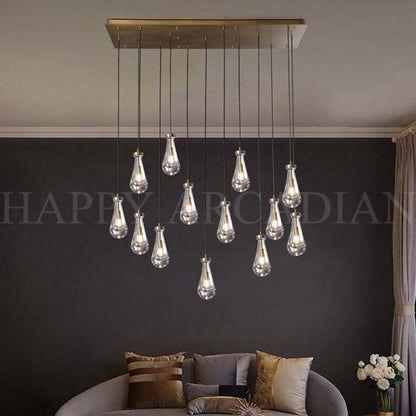 xinyue Lighting Raindrop Linear Chandelier 54″,13-Lights