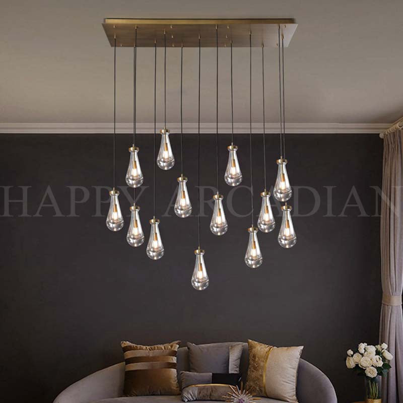 Raindrop Linear Chandelier 54″,13-Lights