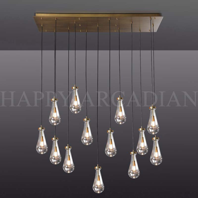 xinyue Lighting Raindrop Linear Chandelier 54″,13-Lights