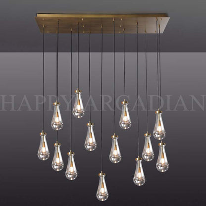 xinyue Lighting Raindrop Linear Chandelier 54″,13-Lights