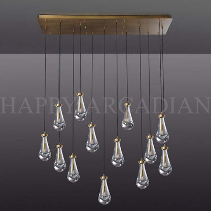 xinyue Lighting Raindrop Linear Chandelier 54″,13-Lights