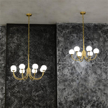 Modern Alabaster Chandelier, Pendant Brass Chandelier