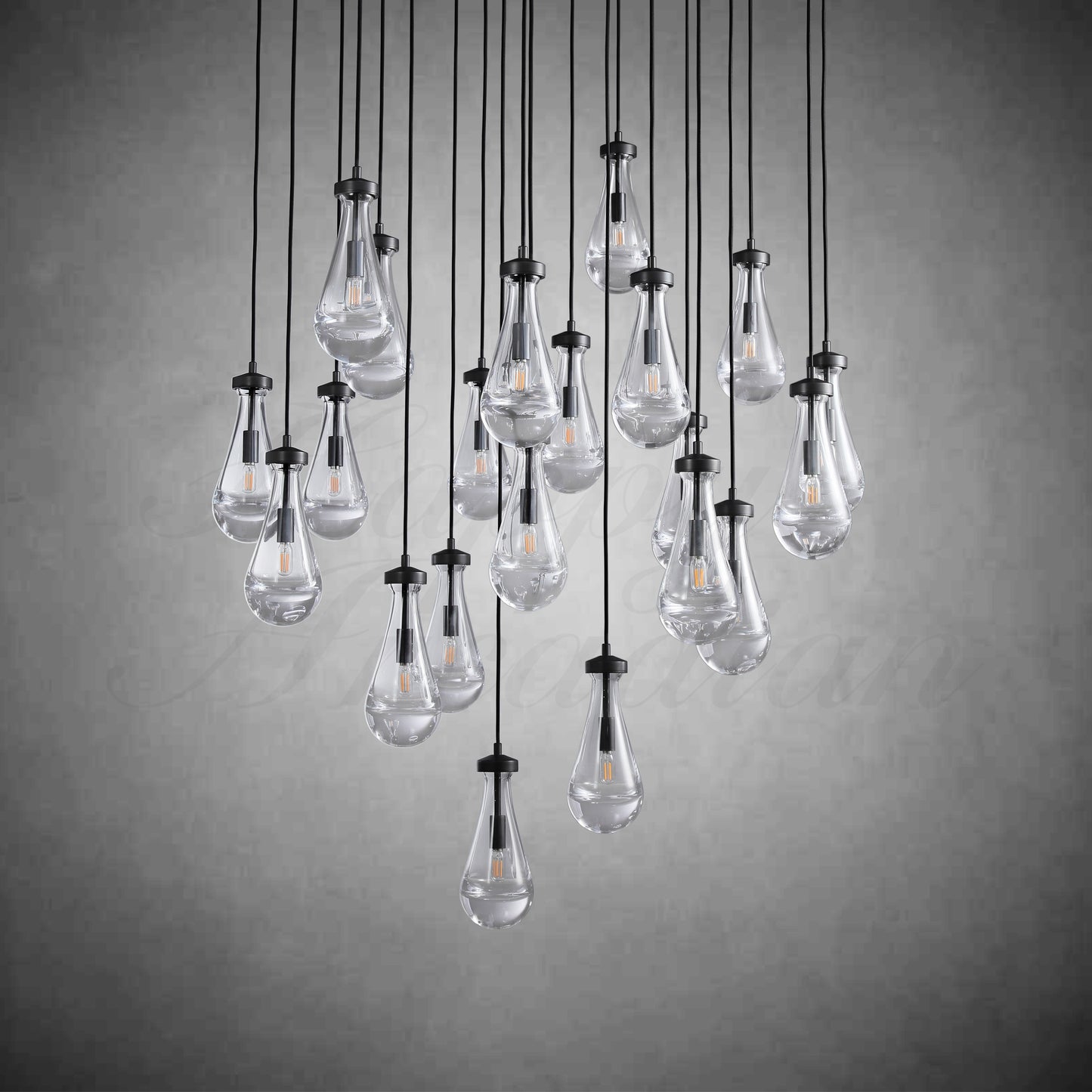 xinyue Lighting Raindrop Round Chandelier 47",21-Lights