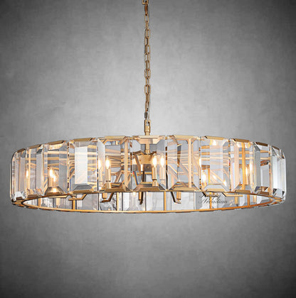 xinyue Lighting Crystal Round Chandelier for Living Room Bedroom Dining Room