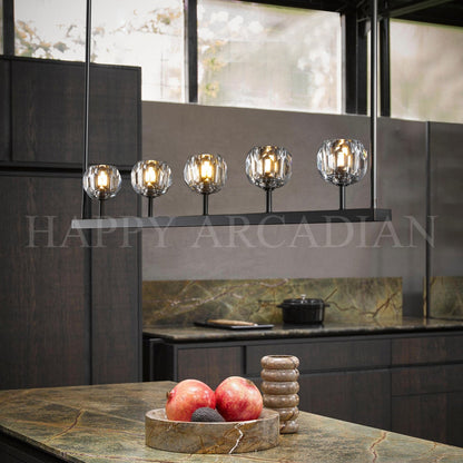 xinyue Bola De Clear Cristal Linear Chandelier 48"