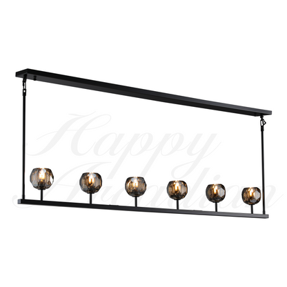 xinyue Bola De Smoke Glass Linear Chandelier 48" for Living room