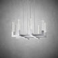 8 Light Square Crystal Dianyi LED Chandelier // Silver