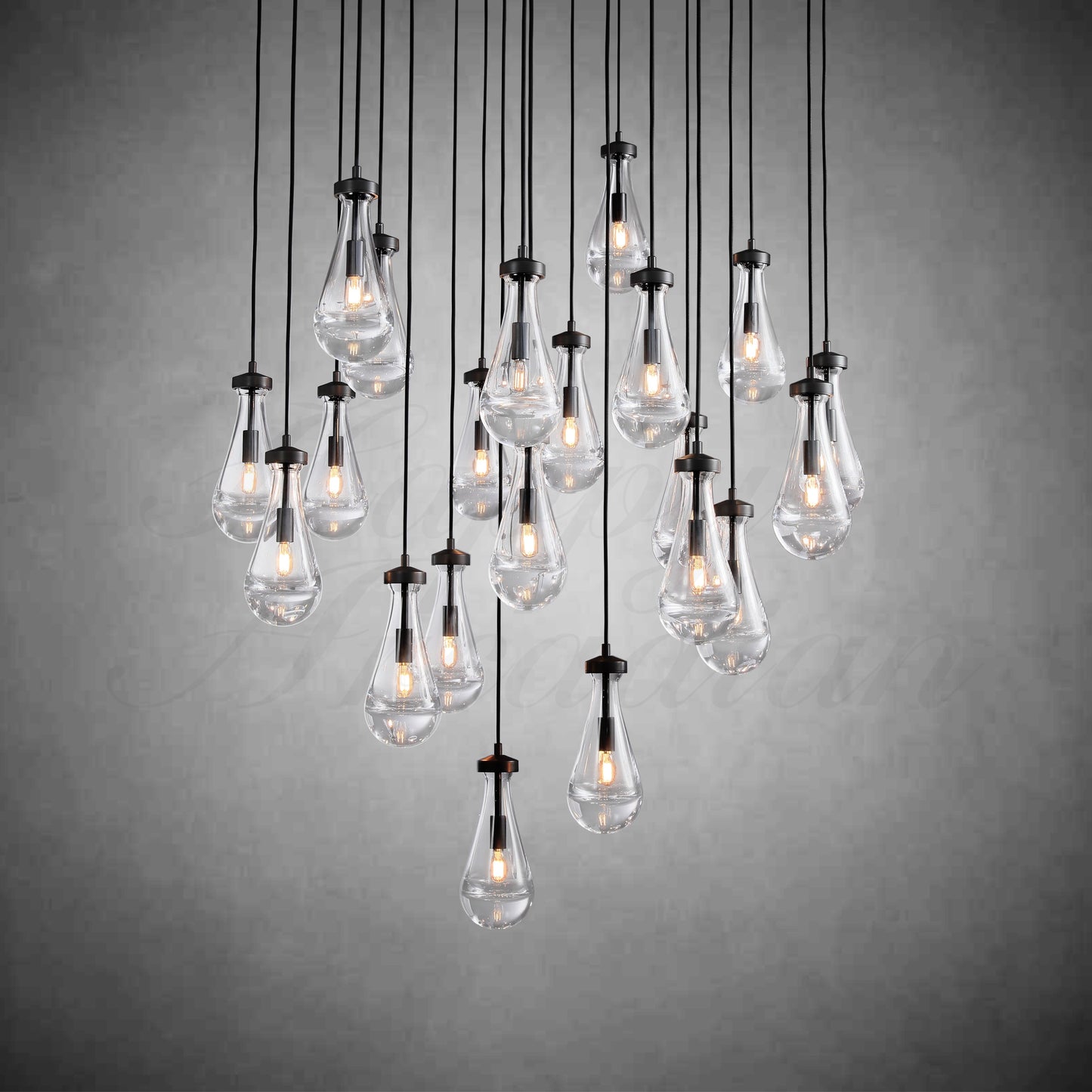 xinyue Lighting Raindrop Round Chandelier 47",21-Lights