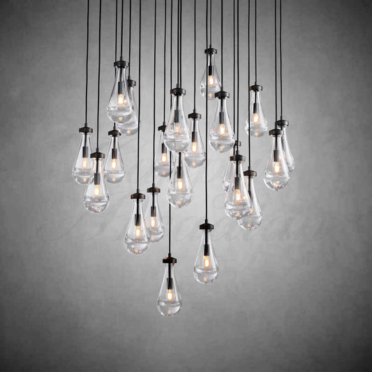 xinyue Lighting Raindrop Round Chandelier 47",21-Lights