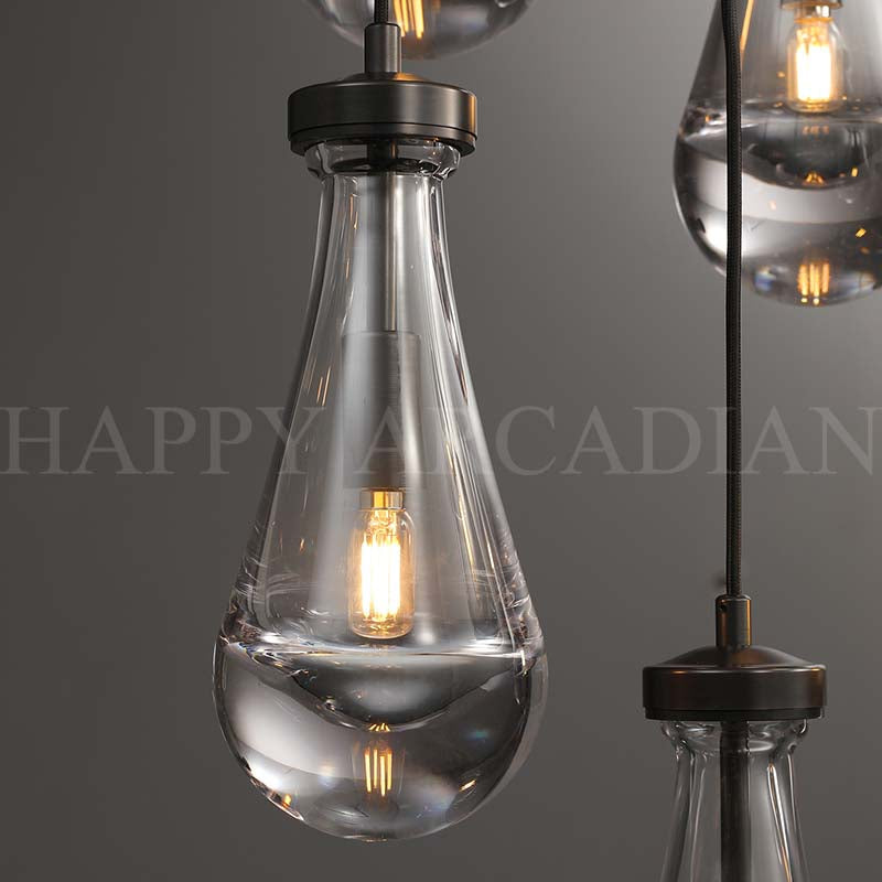 xinyue Raindrop Glass Round Chandelier 60"