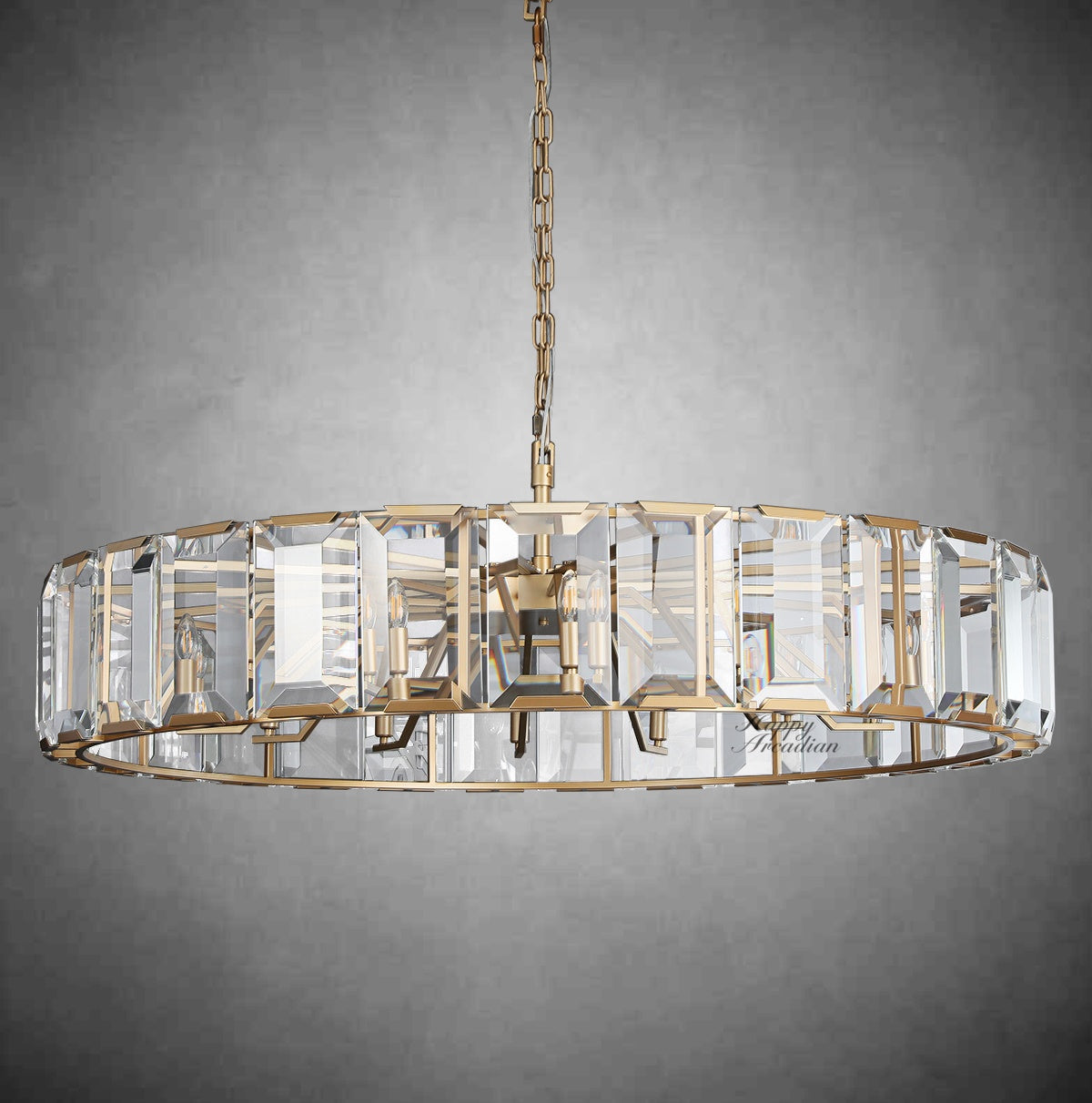 xinyue Lighting Crystal Round Chandelier for Living Room Bedroom Dining Room