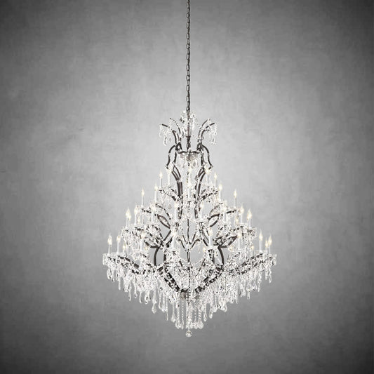 XINYUE Rococo Iron & Crystal Round Chandelier 60"
