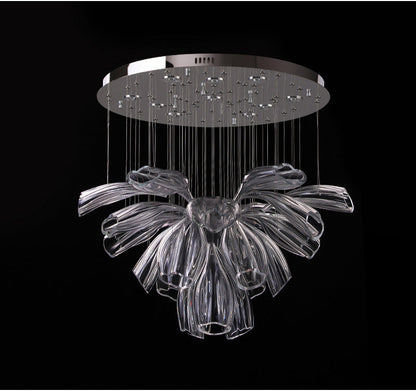 Christian Luxury Glass Lotus Hotel Hallway Stairway Chandelier