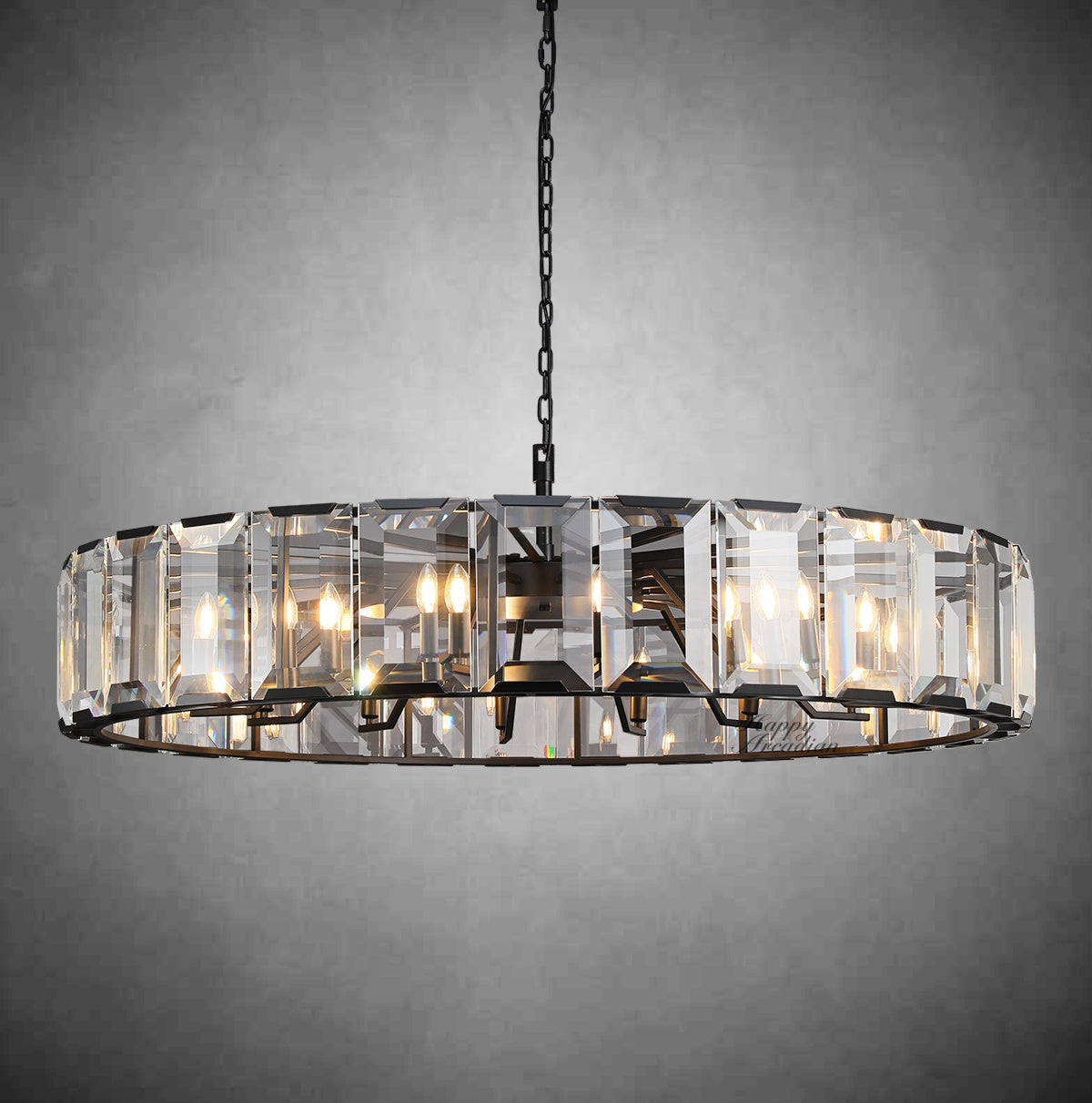 xinyue Lighting Crystal Round Chandelier for Living Room Bedroom Dining Room