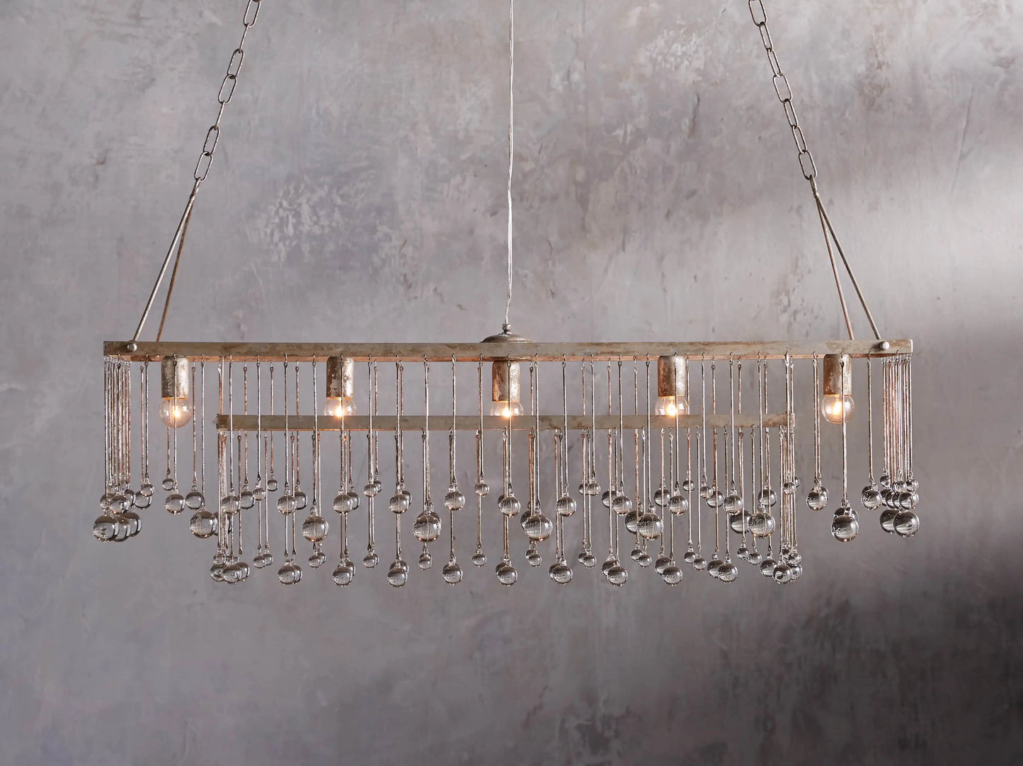 Aubrey Crystal Ball Rectangular Chandelier 47'' 60''