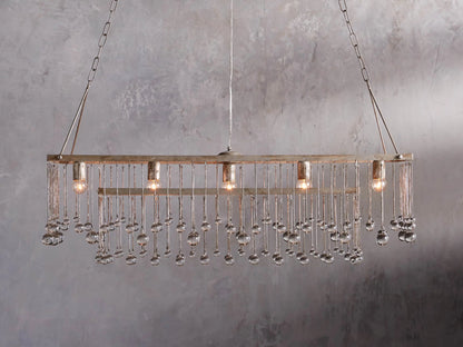 Aubrey Crystal Ball Rectangular Chandelier 47'' 60''