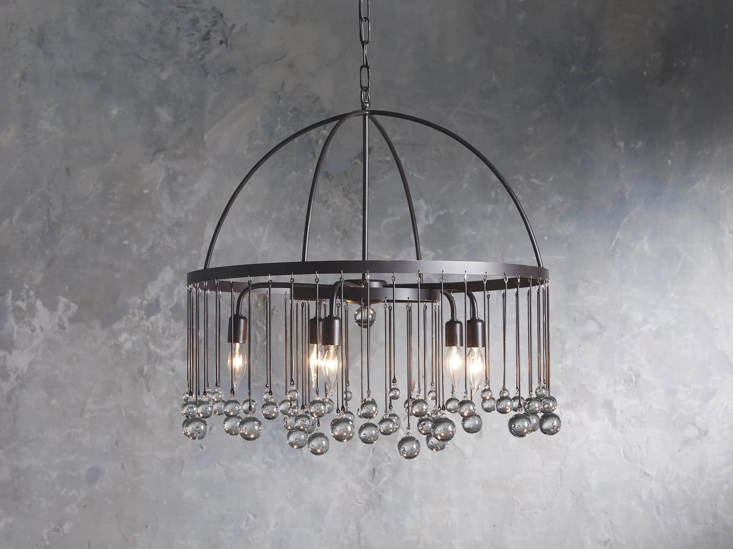 Crystal Ball Aubrey Round Chandelier 5 Light / 8 Light