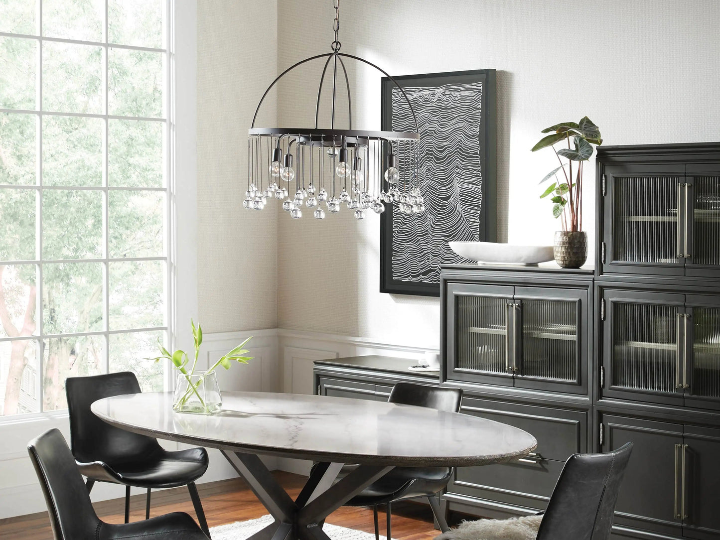 Crystal Ball Aubrey Round Chandelier 5 Light / 8 Light
