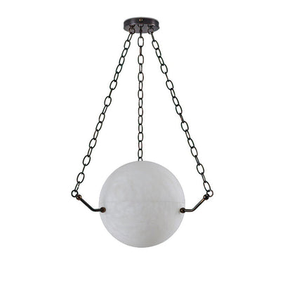 Gabe Alabaster Sphere Suspension Lamp, Pendant Kitchen Island Lamp