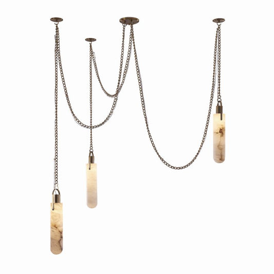 Theresa  3 Light LED Multi-Drop Alabaster Chandelier Lighting