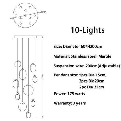 Queenie Alabaster Long Staircase Pendant Light