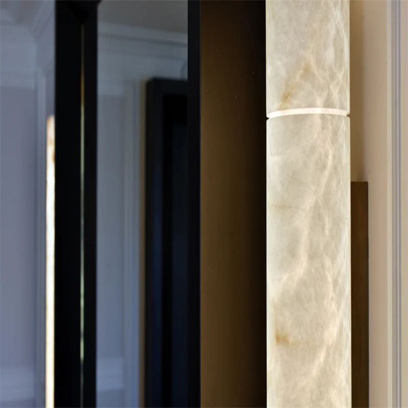Julian Alabaster Round Tube Wall Sconce