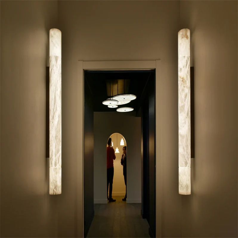 Julian Alabaster Round Tube Wall Sconce