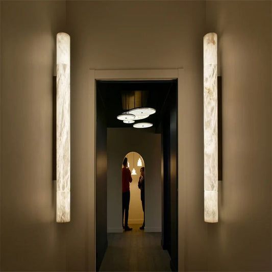 Julian Alabaster Round Tube Wall Sconce