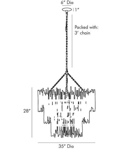 Russell Luxury 3-Tier Metal Chandelier Lighting for Living Room