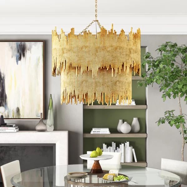 Russell 2-Tier Round Metal Living Room Chandelier Lighting