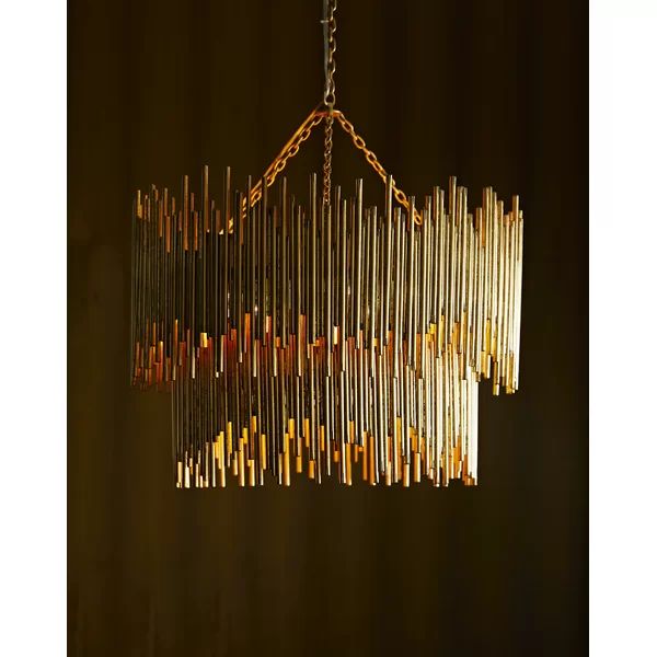 Russell 2-Tier Round Metal Living Room Chandelier Lighting