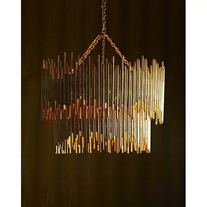 Russell 2-Tier Round Metal Living Room Chandelier Lighting