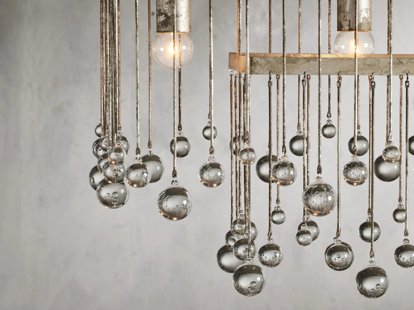 Aubrey Crystal Ball Rectangular Chandelier 47'' 60''