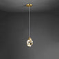 JC Faceted Crystal Masonry  Pendant Light, Brass