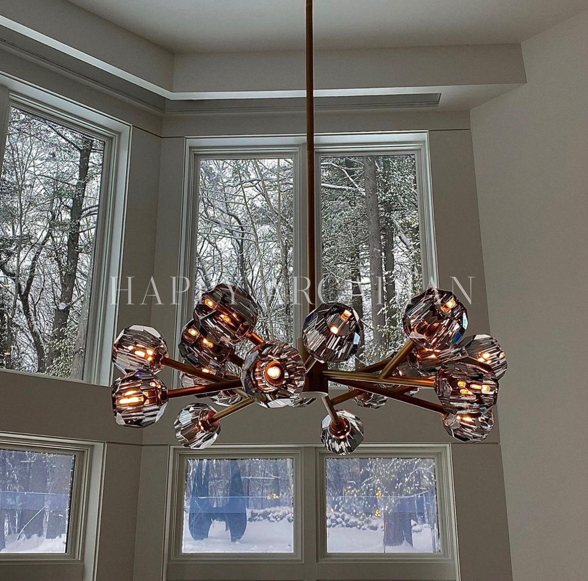xinyue Bola De Crystal Round Chandelier 24"