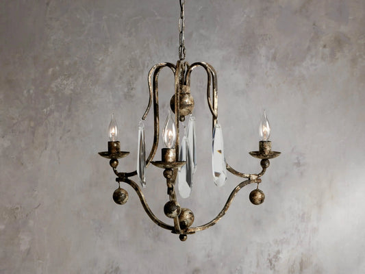 Gothic Bonita 3 Light Chandelier- Silver