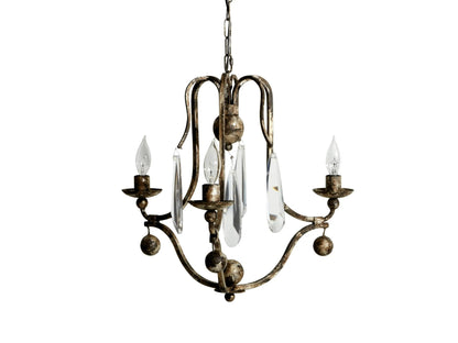 Gothic Bonita 3 Light Chandelier- Silver